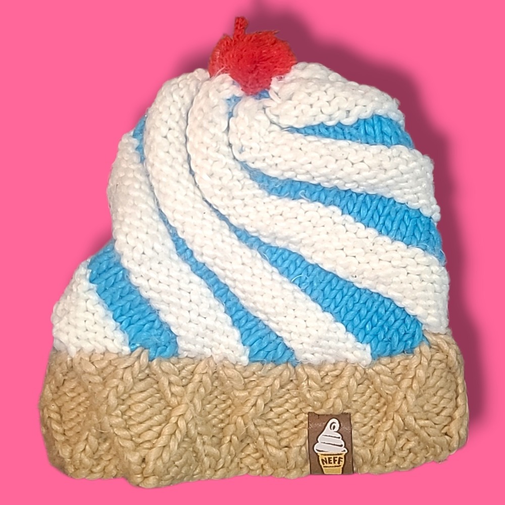 Neff Ice Cream Beanie Knit Pom Hat Winter Streetwear Snowboard